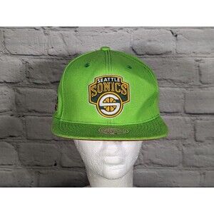 Seattle Supersonics Mitchell & Ness Kelly Green Strapback Adjustable Hat Cap NBA
